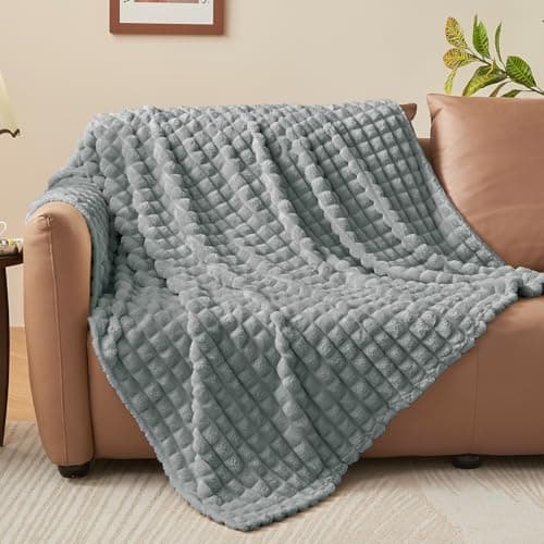 BEDELITE Flauschig Kuscheldecke Hellblau 125x150 für Sofa und Wohnzimmer OEKO-TEX STANDARD 100  
BEDELITE Hellblauer Fla