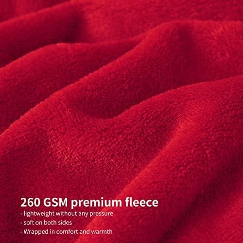 Aisbo Flauschig Warme Decke Rot für Winter - Kuschliges Wohnzimmer Blanket 130x150 cm OEKO-TEX