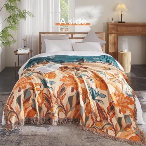 SOFTEXLY Boho Decke – Kuschelige Tagesdecke & Bettüberwurf 150x200cm, Aesthetic Design & Doppelseitige Musselin, Ideal f