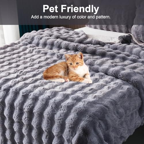 Kuscheldecke Milchsamt Blasen Decke Super Soft Warme Couchdecke 100 x 160cm White