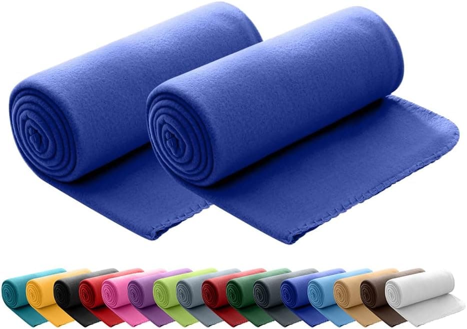 Wometo 2er Set Polar Fleecedecke OekoTex Lilaviolett Anti-Pilling Kettelrand