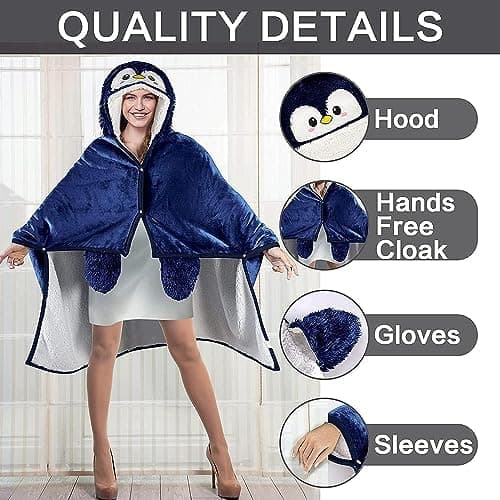 Rosa Sherpa Fleece Ärmeldecke für Frauen als Geschenk(te) warm und weich 152x125cm