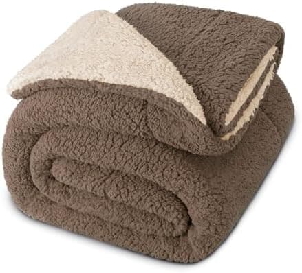 Exclusivo Mezcla Decke, Warme Kuscheldecke für Bett und Sofa, Tiefviolett/Lila 130x150 cm