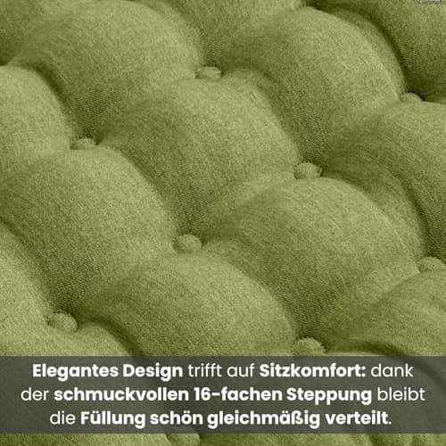 Wometo 4er Set Sitzkissen Stuhl OekoTex - beigeh ConfigurationManager Stuhlkissen Funktionales Polster mit Bändern OEKO-