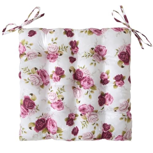 Wometo Sitzkissen Bodenkissen - Landhaus Rosen-Motiv für Indoor und Outdoor OEKO-TEX