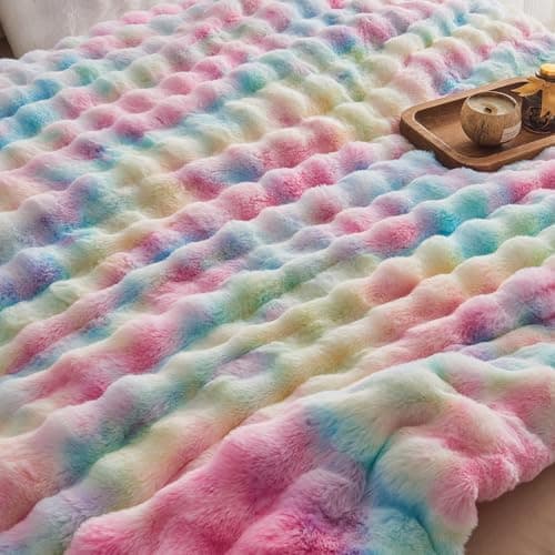 EMME Flauschige Wohndecke für Couch Kaninchen Plüsch Fleecedeckemercialwohndecke-sofa-decke-bubble-decke-wohndecke-flaus