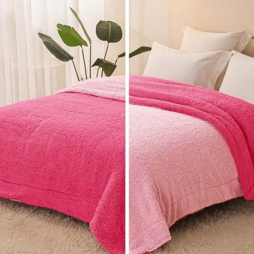 Exclusivo Mezcla Decke, Warme Kuscheldecke für Bett und Sofa, Tiefviolett/Lila 130x150 cm