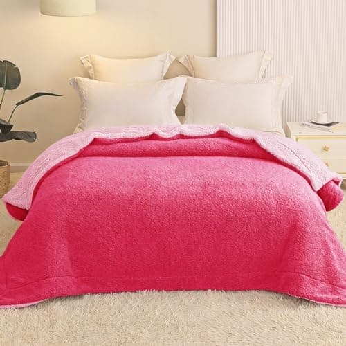 Exclusivo Mezcla Decke, Warme Kuscheldecke für Bett und Sofa, Tiefviolett/Lila 130x150 cm