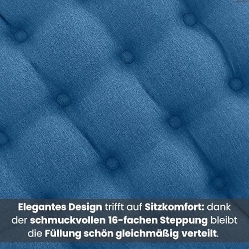 Wometo 4er Set Sitzkissen Stuhl OekoTex - beigeh ConfigurationManager Stuhlkissen Funktionales Polster mit Bändern OEKO-