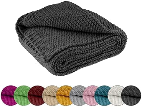 Wometo Kuscheldecke Strick Warme und Weiche Strickdecke OekoTex 140x190TürkisPetrol