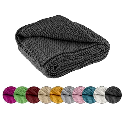 Wometo Kuscheldecke Strick Warme und Weiche Strickdecke OekoTex 140x190TürkisPetrol
