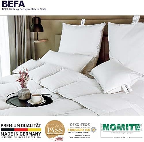 BEFA NATUR Federkissen 80x80 cm (2 Stück) | 100% Federn | Tierwohl zertifiziert | Allergiker geeignet | OEKO-TEX Klasse