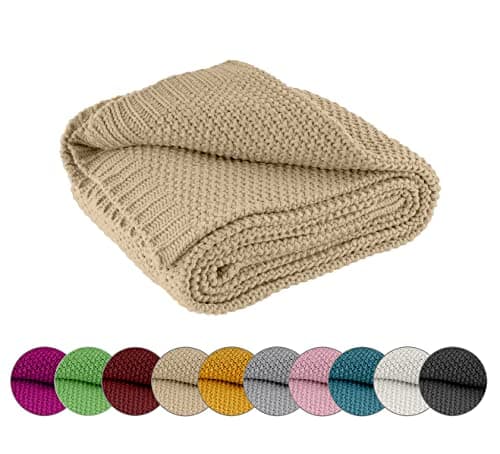 Wometo Kuscheldecke Strick Warme und Weiche Strickdecke OekoTex 140x190TürkisPetrol