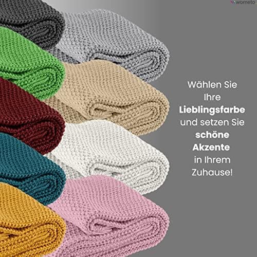 Wometo Kuscheldecke Strick Warme und Weiche Strickdecke OekoTex 140x190TürkisPetrol