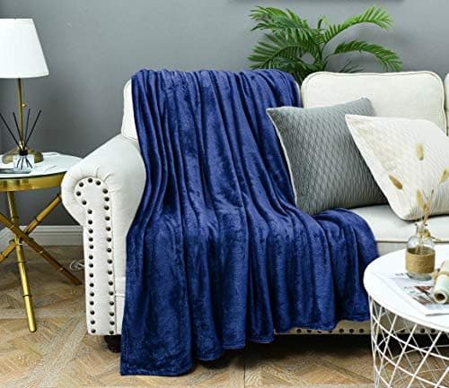 FARFALLAROSSA Oeko-TEX Flauschig Kuscheldecke 130x160 cm - Super Weiche Fleecedecke als Sofaüberwurf - Wohndecke Gelb OE