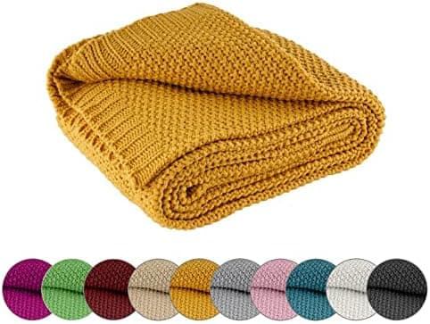 Wometo Kuscheldecke Strick Warme und Weiche Strickdecke OekoTex 140x190TürkisPetrol