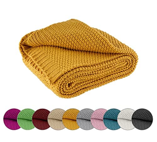 Wometo Kuscheldecke Strick Warme und Weiche Strickdecke OekoTex 140x190TürkisPetrol
