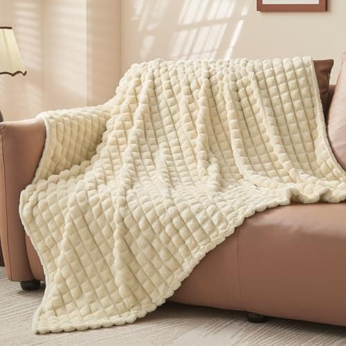 BEDELITE Flauschig Kuscheldecke Hellblau 125x150 für Sofa und Wohnzimmer OEKO-TEX STANDARD 100  
BEDELITE Hellblauer Fla