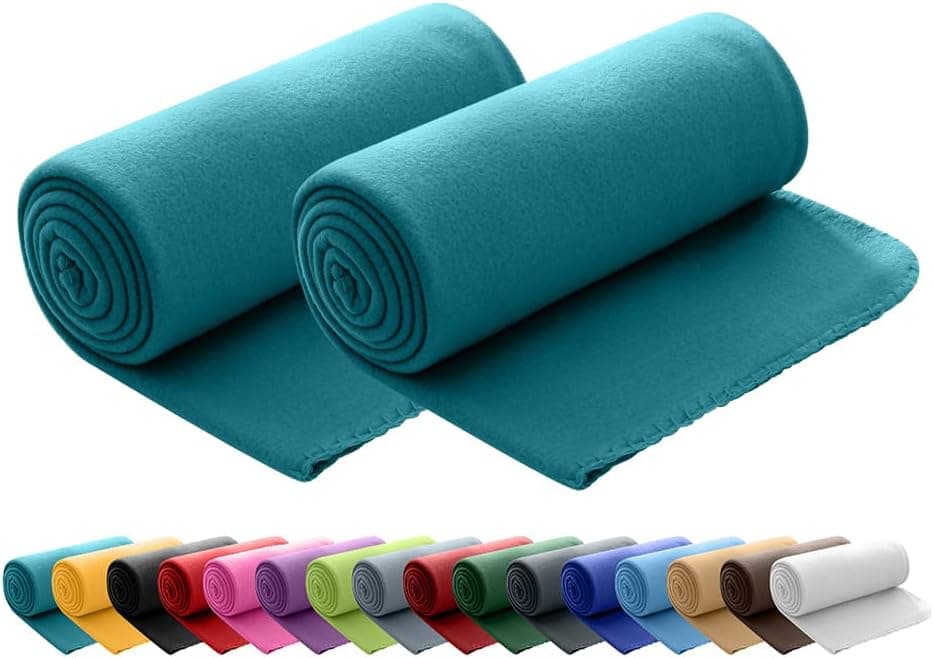 Wometo 2er Set Polar Fleecedecke OekoTex Lilaviolett Anti-Pilling Kettelrand