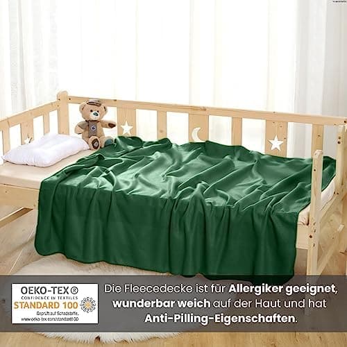 Wometo 2er Set Polar Fleecedecke OekoTex Lilaviolett Anti-Pilling Kettelrand