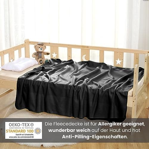 Wometo 10er Vorteilspack Fleecedecke grau Anti-Pilling Kettelrand