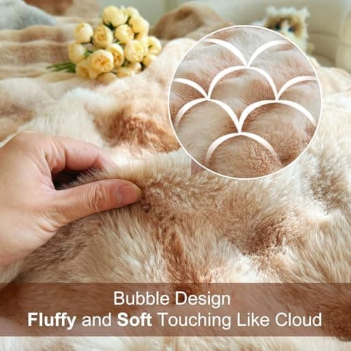 Kuscheldecke Milchsamt Blasen Decke Super Soft Warme Couchdecke 100 x 160cm White