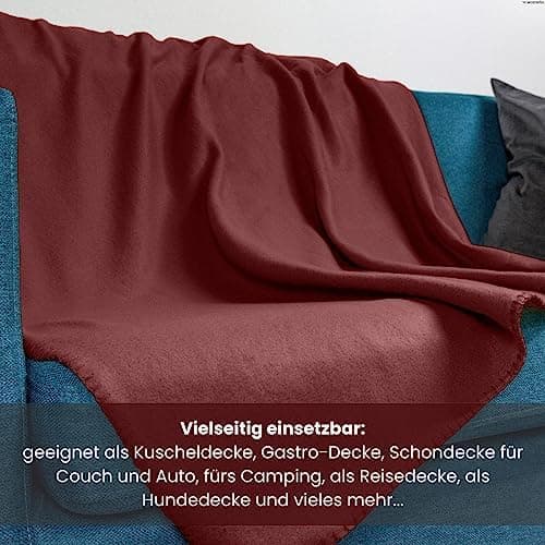 Wometo 2er Set Polar Fleecedecke OekoTex Lilaviolett Anti-Pilling Kettelrand