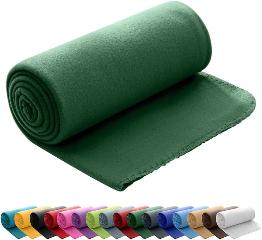 Polar Fleecedecke oekoTex 130x160 Anti-Pilling Kettelrand blau Mittelblau OEKO-TEX STANDARD 100