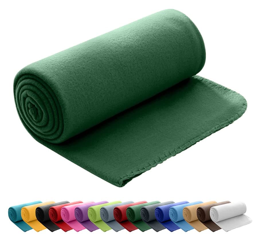 Polar Fleecedecke oekoTex 130x160 Anti-Pilling Kettelrand blau Mittelblau OEKO-TEX STANDARD 100