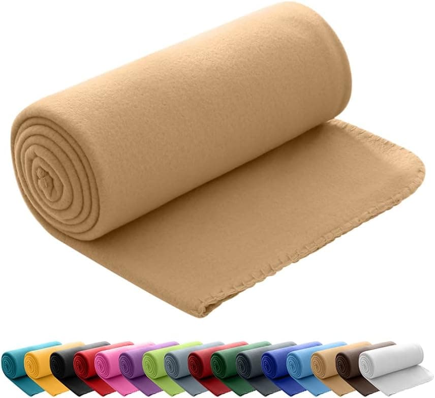 Polar Fleecedecke oekoTex 130x160 Anti-Pilling Kettelrand blau Mittelblau OEKO-TEX STANDARD 100