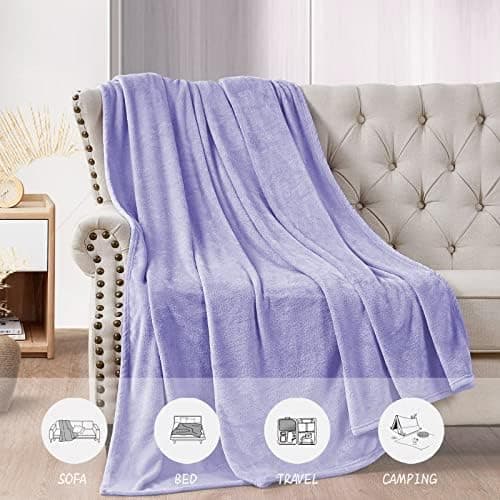 FARFALLAROSSA Oeko-TEX Flauschig Kuscheldecke 130x160 cm - Super Weiche Fleecedecke als Sofaüberwurf - Wohndecke Gelb OE
