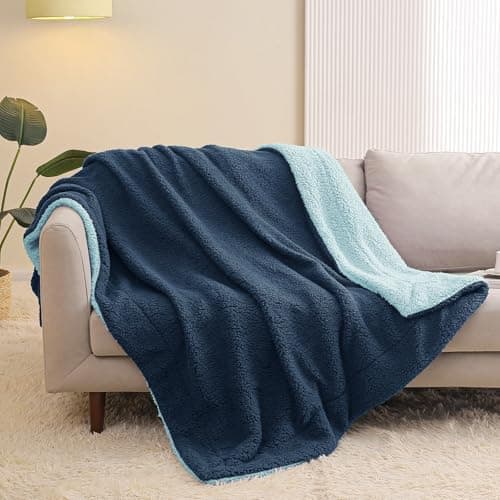 Exclusivo Mezcla Decke, Warme Kuscheldecke für Bett und Sofa, Tiefviolett/Lila 130x150 cm