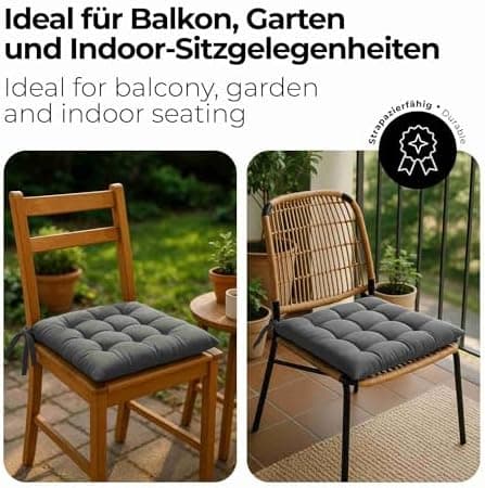 Etérea Türkiswaschbares Sitzkissen Stuhl 40x40 2er Set Inneneinbau - Outdoor & Indoor - OEKO-TEX Made in Green