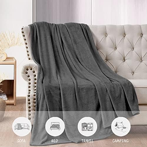 FARFALLAROSSA Oeko-TEX Flauschig Kuscheldecke 130x160 cm - Super Weiche Fleecedecke als Sofaüberwurf - Wohndecke Gelb OE