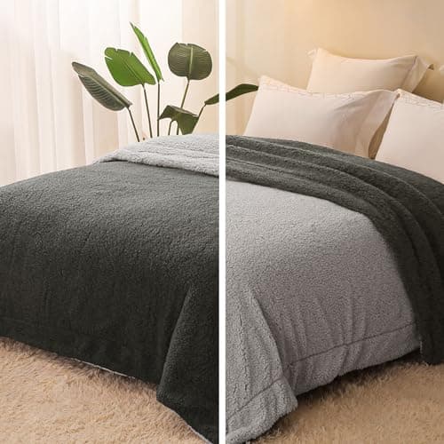 Exclusivo Mezcla Decke, Warme Kuscheldecke für Bett und Sofa, Tiefviolett/Lila 130x150 cm