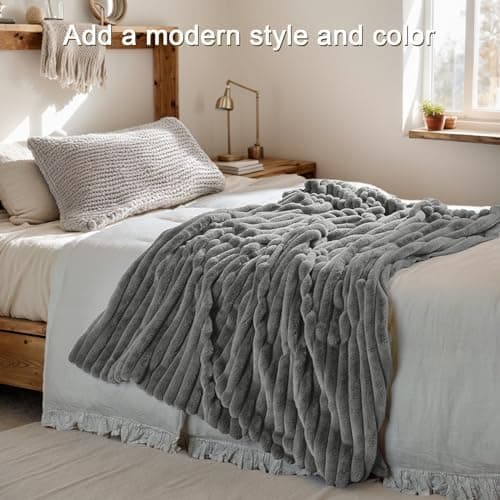 Kuscheldecke Milchsamt Blasen Decke Super Soft Warme Couchdecke 100 x 160cm White