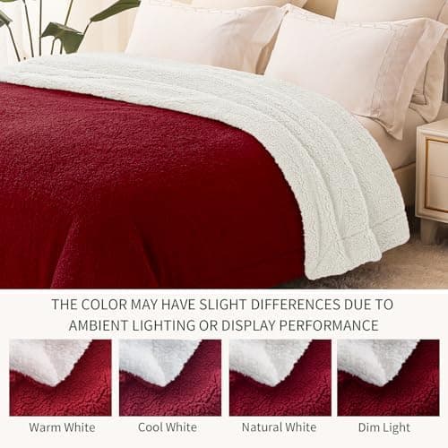 Exclusivo Mezcla Decke, Warme Kuscheldecke für Bett und Sofa, Tiefviolett/Lila 130x150 cm