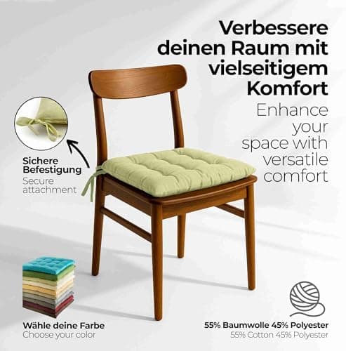 Etérea Türkiswaschbares Sitzkissen Stuhl 40x40 2er Set Inneneinbau - Outdoor & Indoor - OEKO-TEX Made in Green