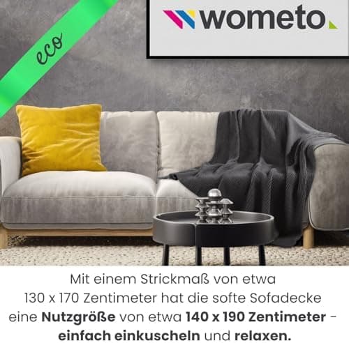 Wometo Kuscheldecke Strick Warme und Weiche Strickdecke OekoTex 140x190TürkisPetrol