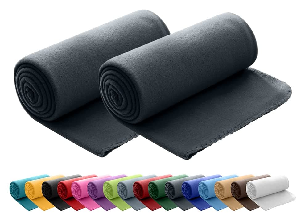 Wometo 2er Set Polar Fleecedecke OekoTex Lilaviolett Anti-Pilling Kettelrand