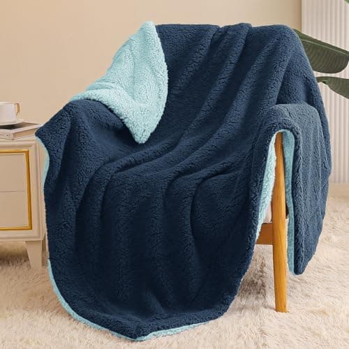 Exclusivo Mezcla Decke, Warme Kuscheldecke für Bett und Sofa, Tiefviolett/Lila 130x150 cm