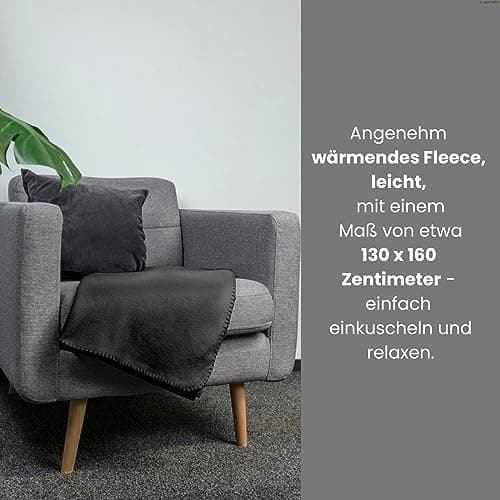 Wometo 10er Vorteilspack Fleecedecke grau Anti-Pilling Kettelrand