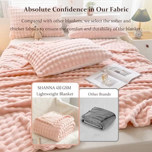Kuscheldecke Milchsamt Blasen Decke Super Soft Warme Couchdecke 100 x 160cm White