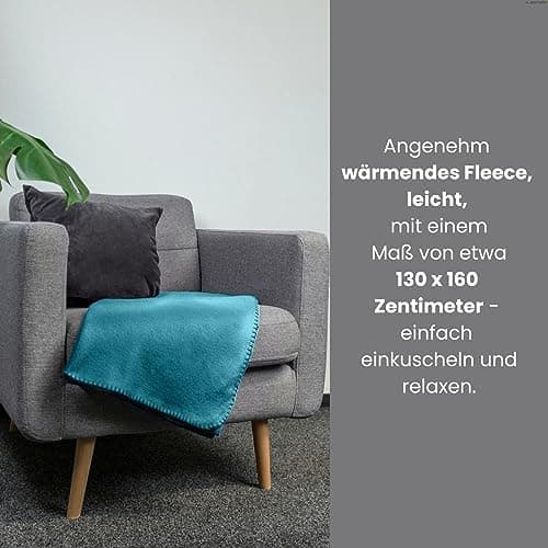 Wometo 10er Vorteilspack Fleecedecke grau Anti-Pilling Kettelrand
