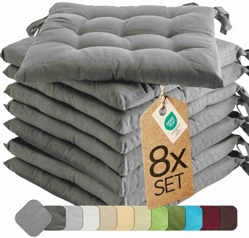 Etérea Türkiswaschbares Sitzkissen Stuhl 40x40 2er Set Inneneinbau - Outdoor & Indoor - OEKO-TEX Made in Green