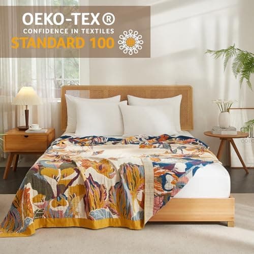SOFTEXLY Boho Decke – Kuschelige Tagesdecke & Bettüberwurf 150x200cm, Aesthetic Design & Doppelseitige Musselin, Ideal f