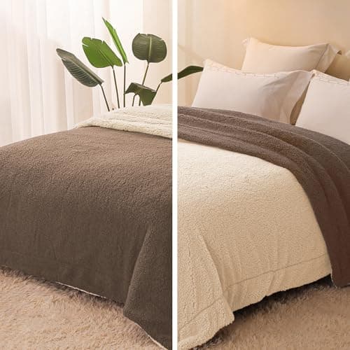 Exclusivo Mezcla Decke, Warme Kuscheldecke für Bett und Sofa, Tiefviolett/Lila 130x150 cm