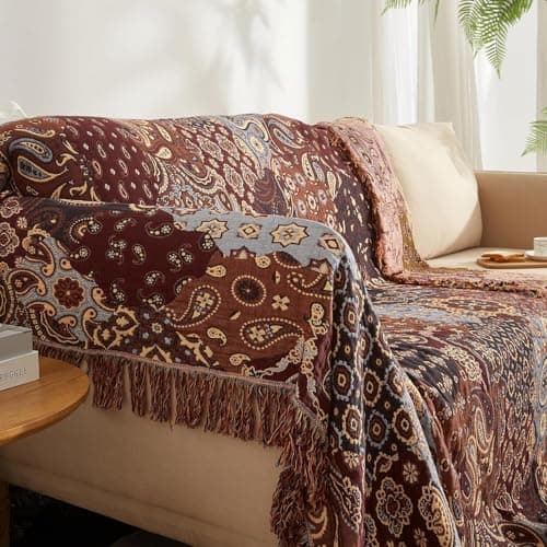 SOFTEXLY Boho Decke – Kuschelige Tagesdecke & Bettüberwurf 150x200cm, Aesthetic Design & Doppelseitige Musselin, Ideal f