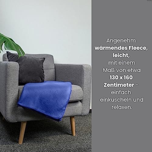 Wometo 2er Set Polar Fleecedecke OekoTex Lilaviolett Anti-Pilling Kettelrand