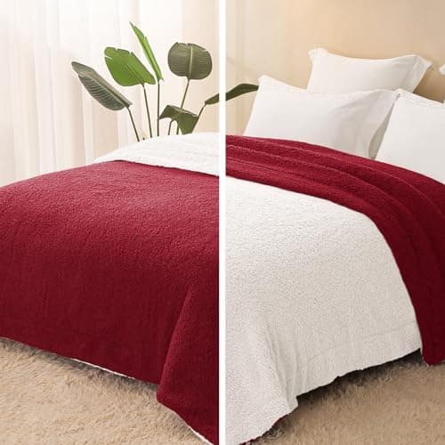 Exclusivo Mezcla Decke, Warme Kuscheldecke für Bett und Sofa, Tiefviolett/Lila 130x150 cm